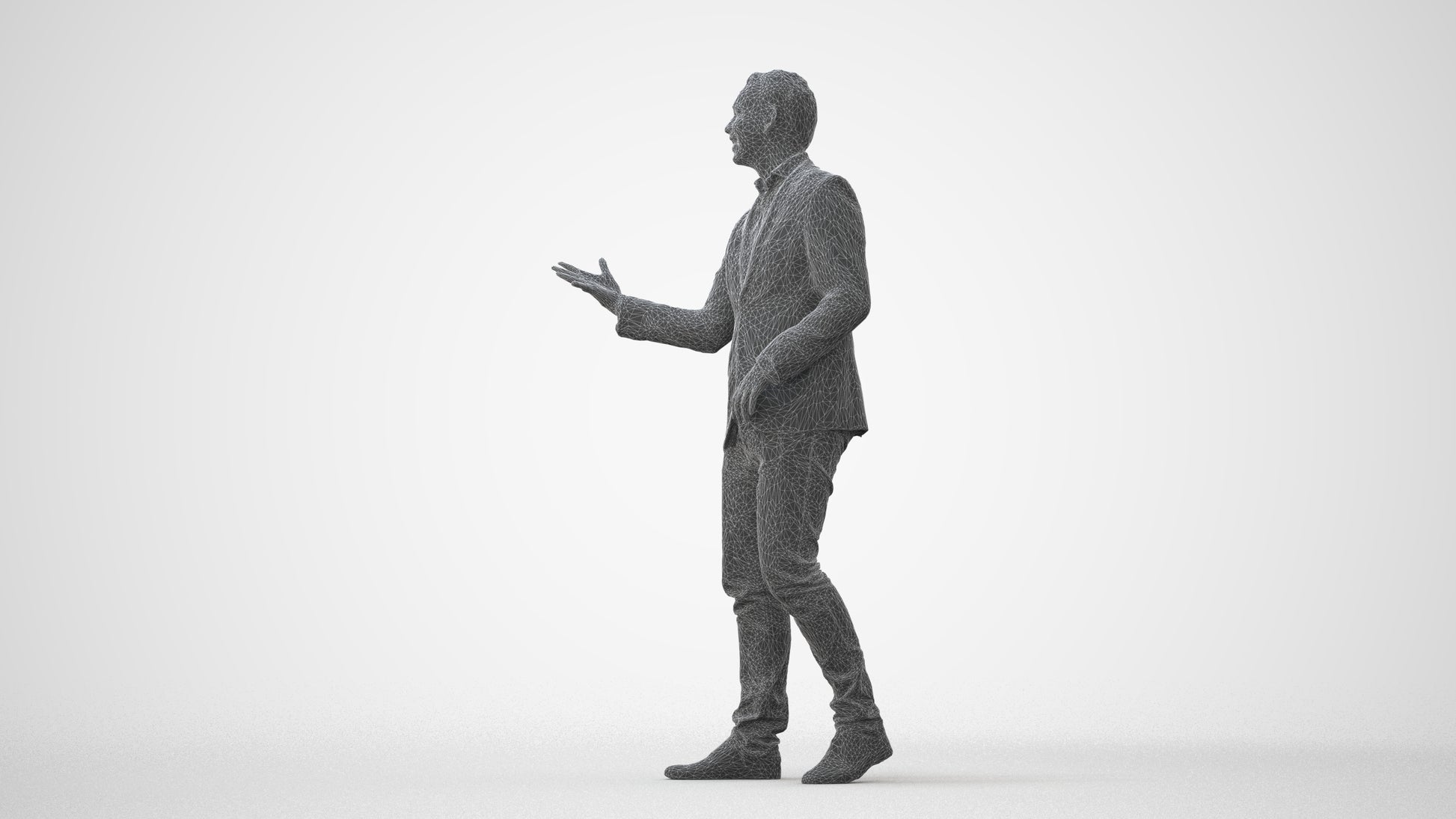 realistic 3D human man business, archviz people FBX OBJ for Blender, square thumbnail