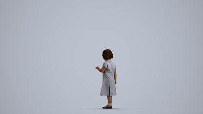 photogrammetry 3D girl kids, realistic human model archviz FBX, front view render