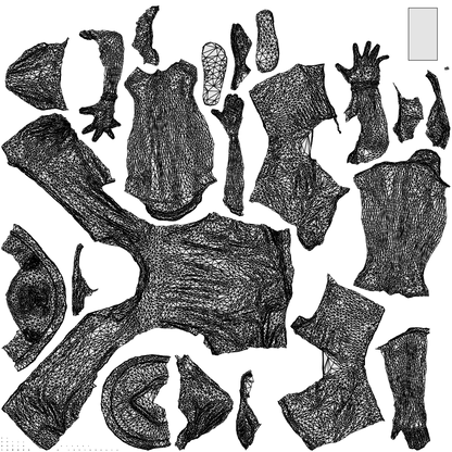 3D human model man walking, photogrammetry scanned person for archviz, wireframe top-down view