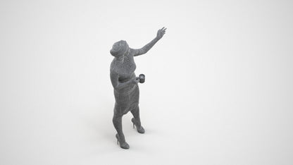 photogrammetry 3D woman business, realistic human model archviz FBX, wireframe three-quarter view