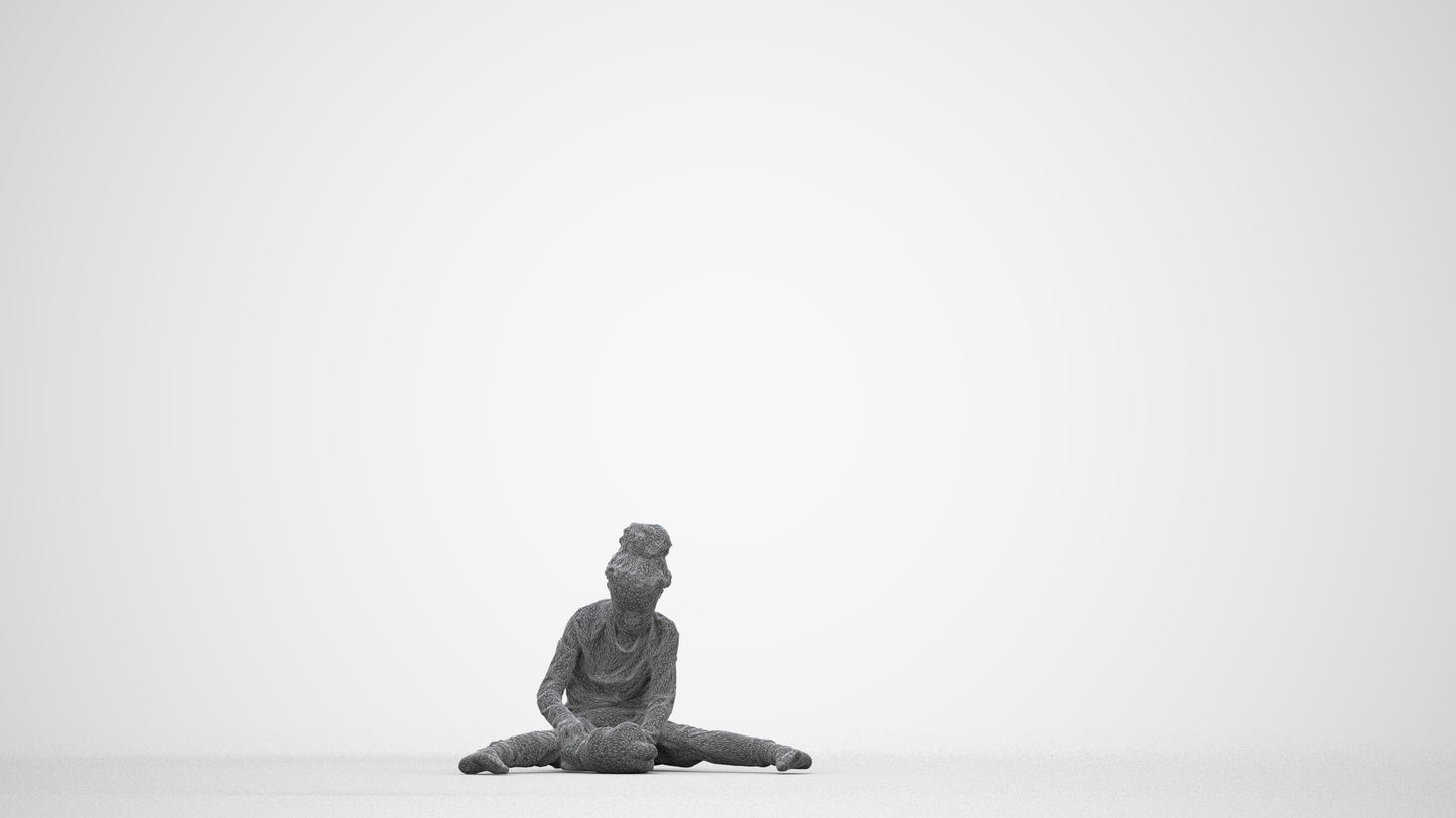 3D human model girl kids, photogrammetry scanned person for archviz, wireframe back view