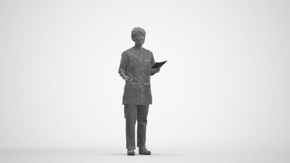 photogrammetry 3D senior woman medical, realistic human model archviz FBX, three-quarter front view render