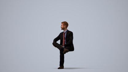 3D scanned man business, photorealistic archviz people for Enscape and SketchUp, three-quarter view render