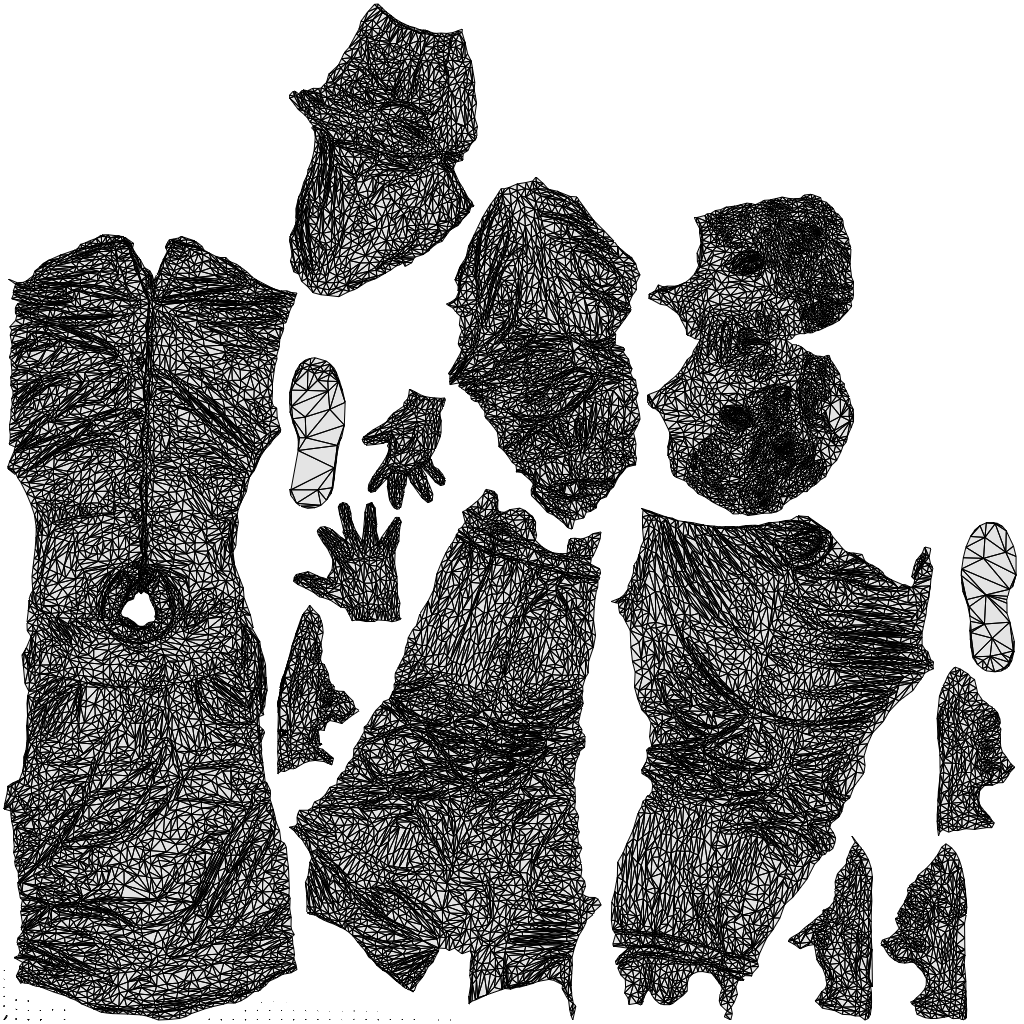 realistic 3D people man casual standing, render-ready for V-Ray and Corona, FBX OBJ, wireframe top-down view