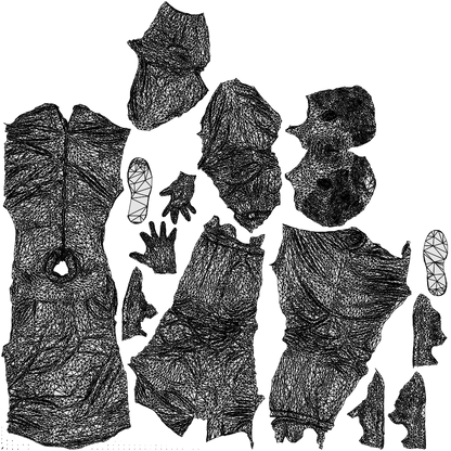 realistic 3D people man casual standing, render-ready for V-Ray and Corona, FBX OBJ, wireframe top-down view