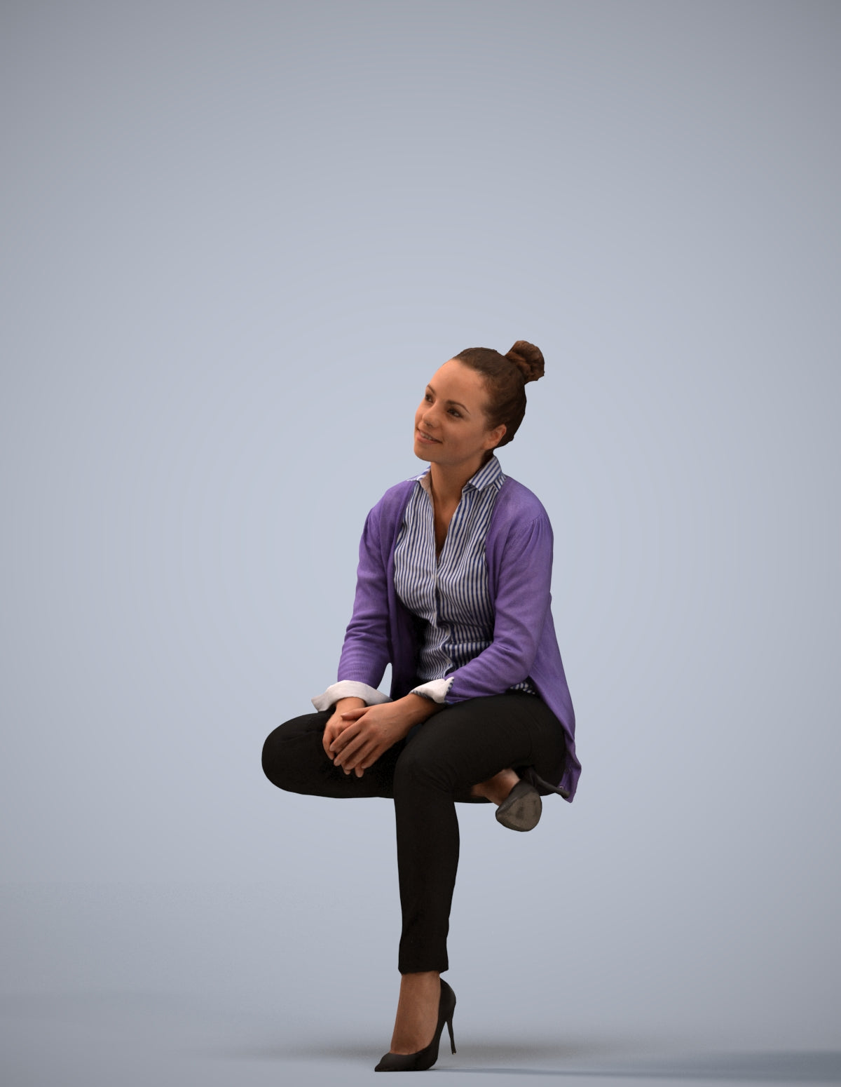 realistic 3D people woman business sitting, render-ready for V-Ray and Corona, FBX OBJ