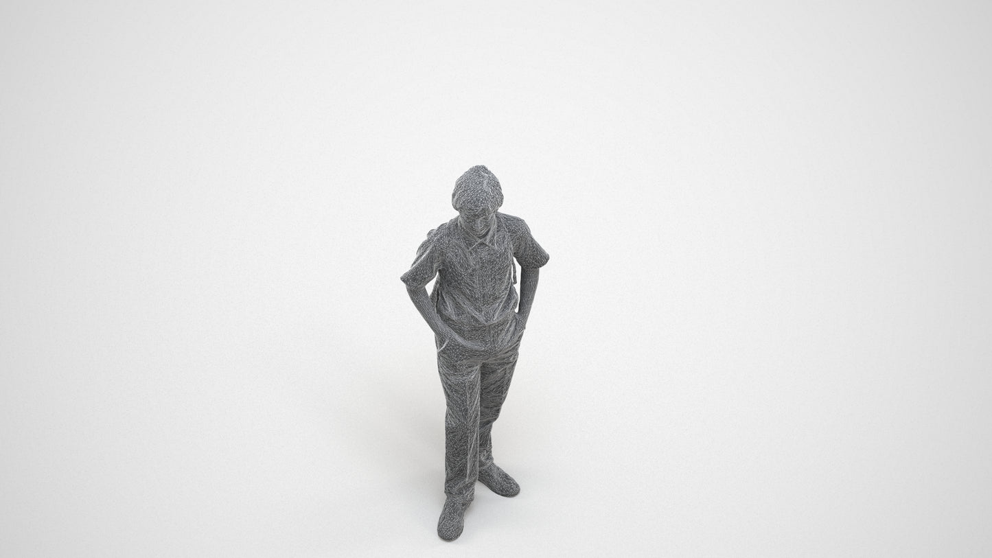 photogrammetry 3D boy kids, realistic human model archviz FBX, wireframe three-quarter view