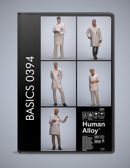 realistic 3D humans medical pack, 5 archviz people FBX OBJ for Blender