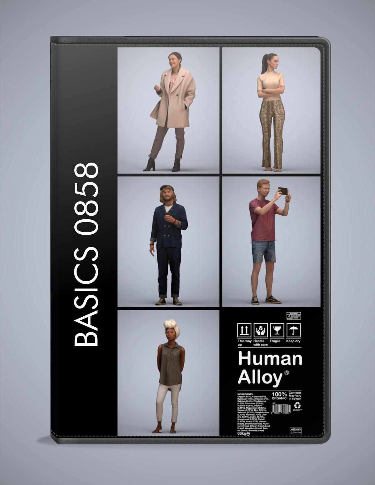 5 3D scanned people standing, photorealistic archviz pack for Enscape and SketchUp