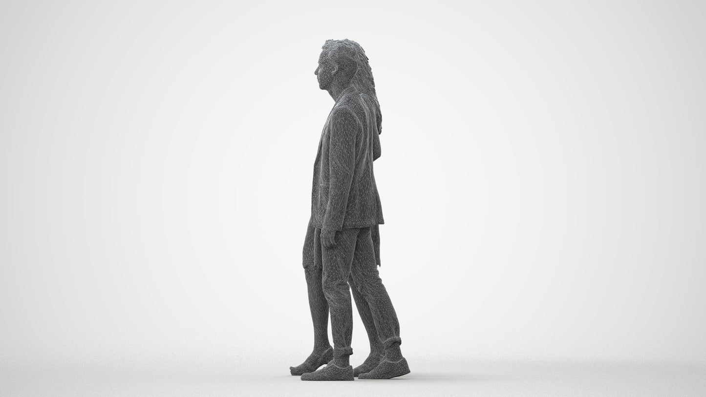 realistic 3D people woman formal couple, render-ready for V-Ray and Corona, FBX OBJ, square thumbnail