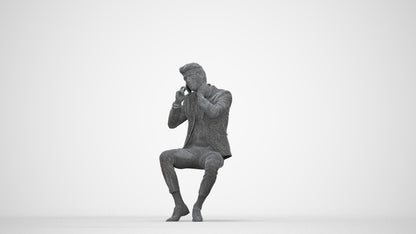 realistic 3D human man business, archviz people FBX OBJ for Blender, wireframe back view