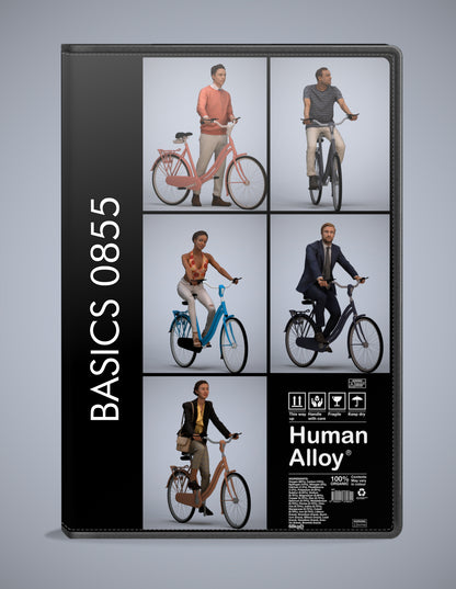 3D people models cycling bundle, 5 scanned humans for 3ds Max rendering