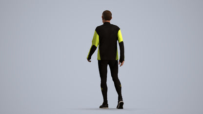 3D people model senior man sport, scanned human for 3ds Max rendering, front view render