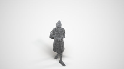 scanned 3D girl kids, photogrammetry people for Enscape and V-Ray, wireframe three-quarter view