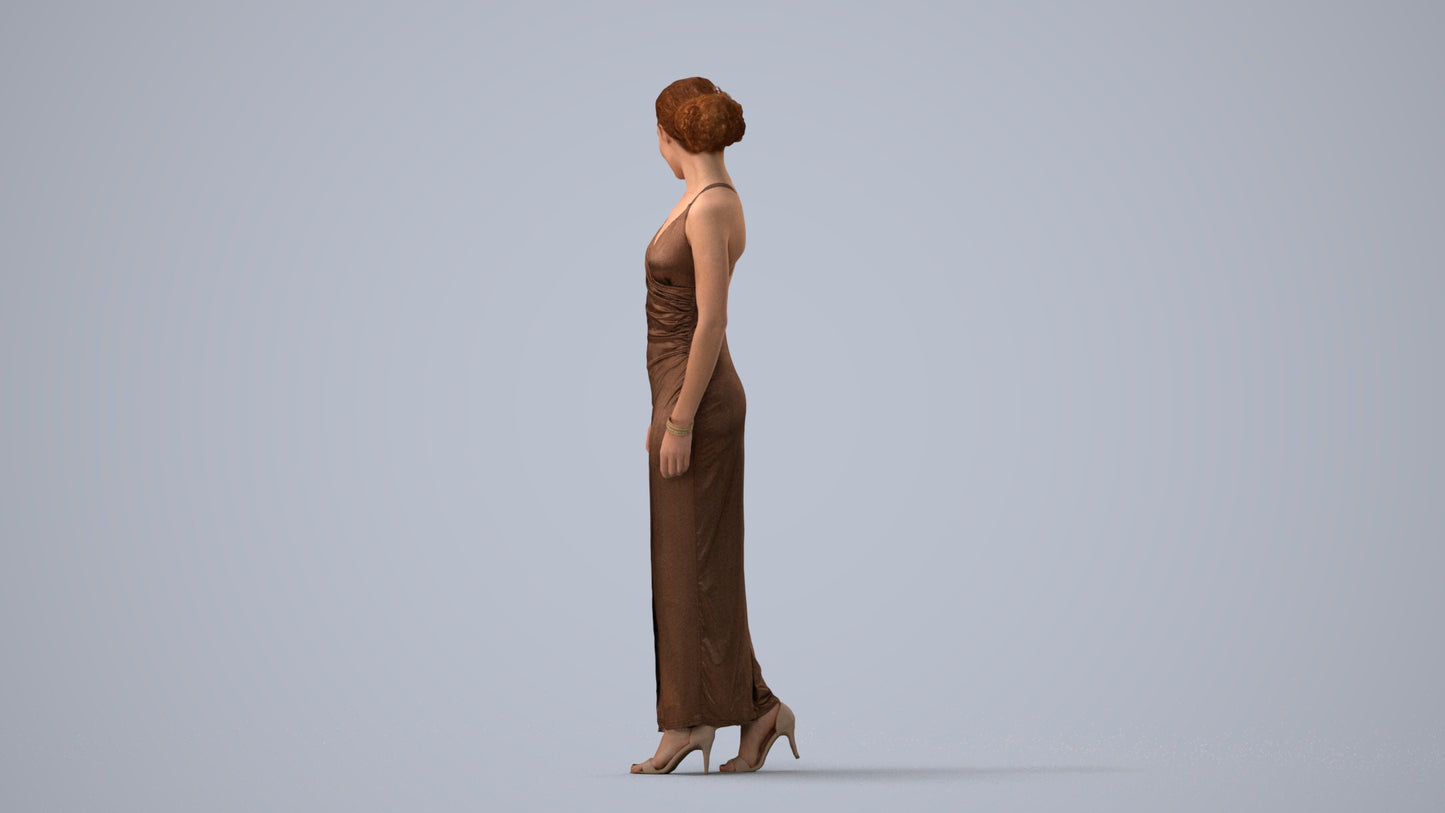 realistic 3D people woman formal formalaffairs, render-ready for V-Ray and Corona, FBX OBJ, three-quarter view render