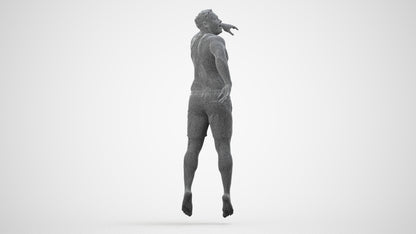 realistic 3D people man sport pool, render-ready for V-Ray and Corona, FBX OBJ, wireframe side view