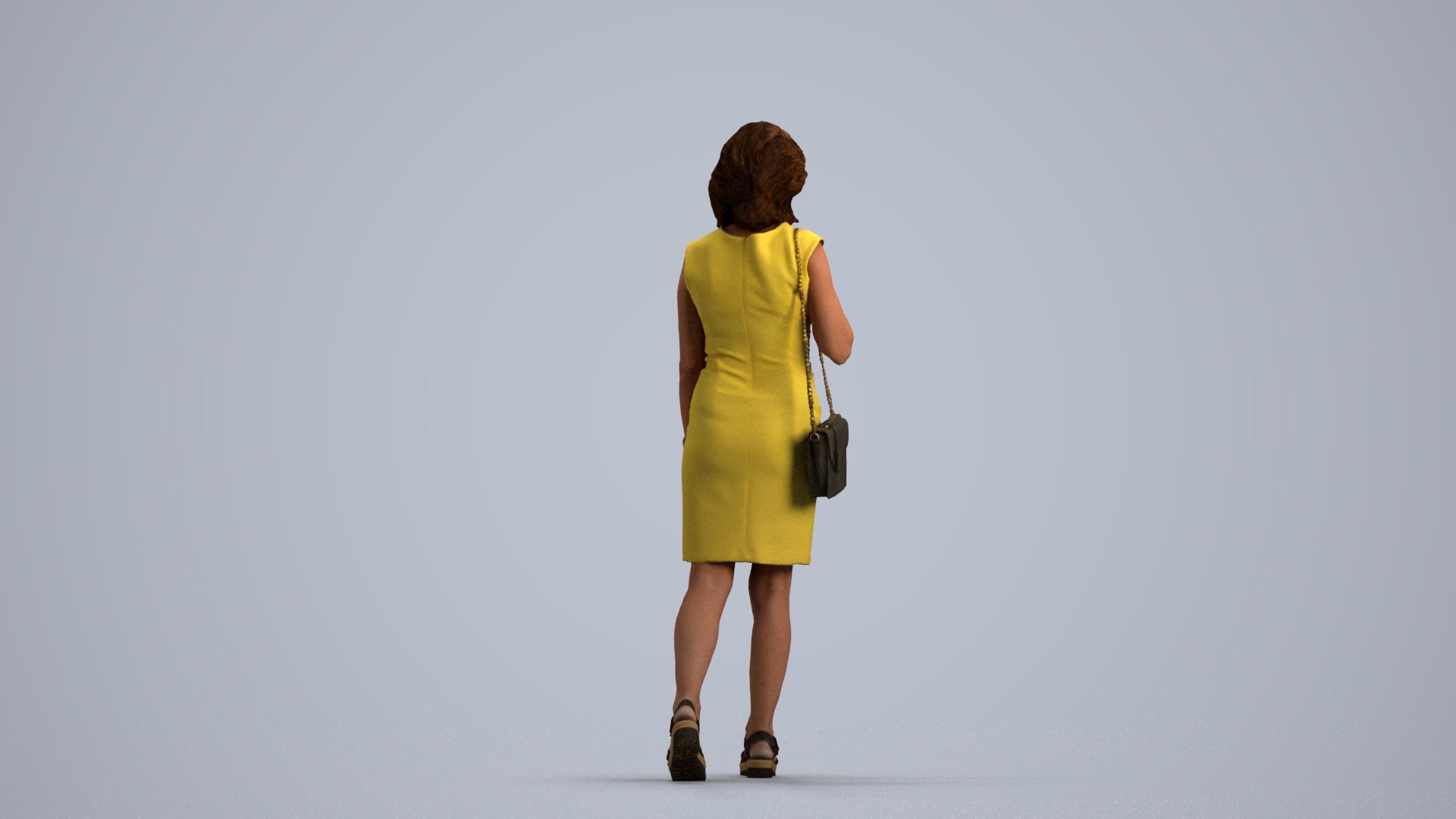 realistic 3D people woman business walking, render-ready for V-Ray and Corona, FBX OBJ, front view render