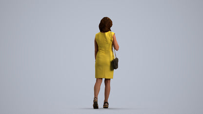 realistic 3D people woman business walking, render-ready for V-Ray and Corona, FBX OBJ, front view render