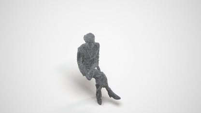 3D human model woman business, photogrammetry scanned person for archviz, wireframe three-quarter view