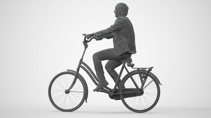 scanned 3D man business cycling, photogrammetry people for Enscape and V-Ray, square thumbnail