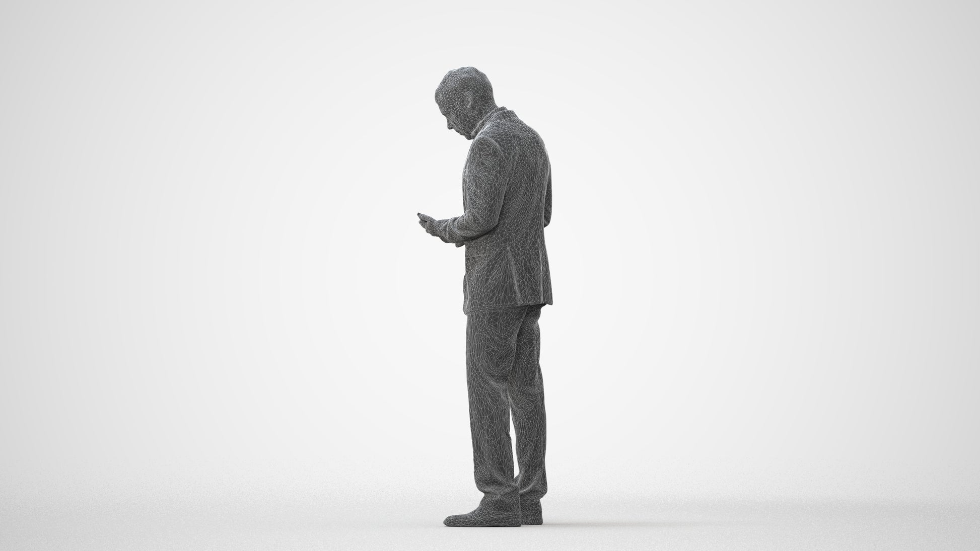scanned 3D man business, photogrammetry people for Enscape and V-Ray, square thumbnail