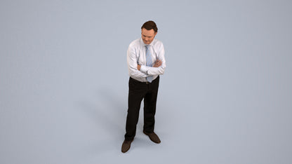 realistic 3D people man business, render-ready for V-Ray and Corona, FBX OBJ, back view render