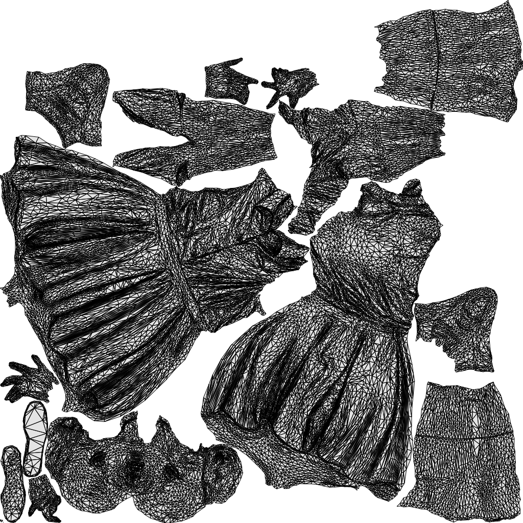 realistic 3D people girl kids, render-ready for V-Ray and Corona, FBX OBJ, wireframe top-down view