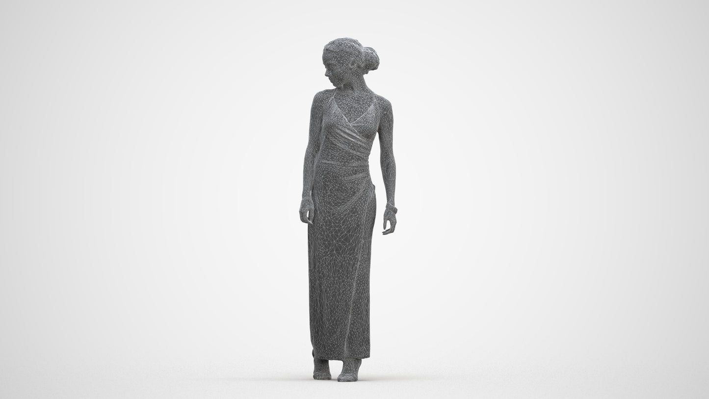 realistic 3D people woman formal formalaffairs, render-ready for V-Ray and Corona, FBX OBJ, three-quarter front view render