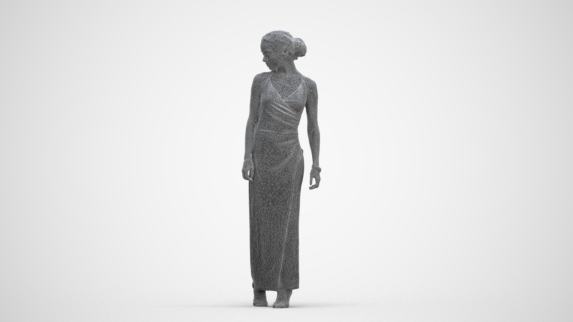 realistic 3D people woman formal formalaffairs, render-ready for V-Ray and Corona, FBX OBJ, three-quarter front view render