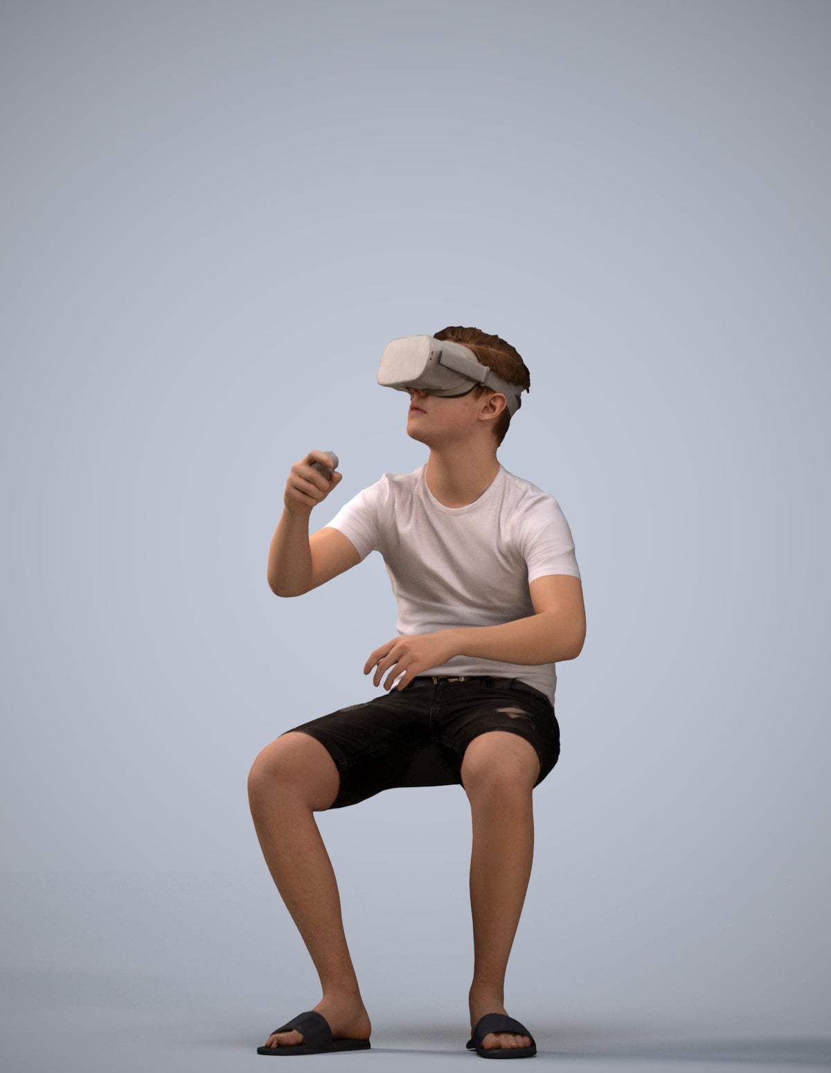 3D people model boy casual kids, scanned human for 3ds Max rendering