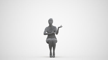3D people model woman business, scanned human for 3ds Max rendering, three-quarter front view render
