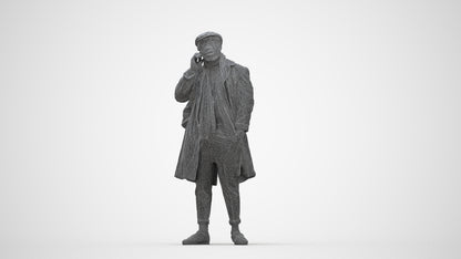 3D people model man casual standing, scanned human for 3ds Max rendering, wireframe back view