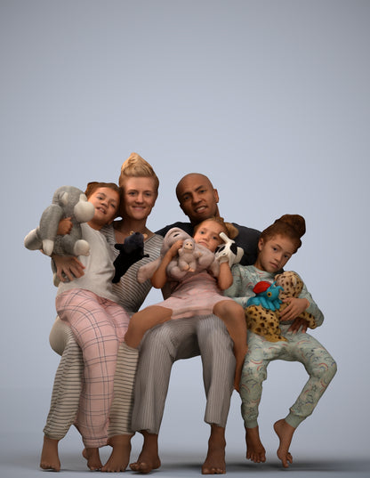 scanned 3D girl casual kids, photogrammetry people for Enscape and V-Ray