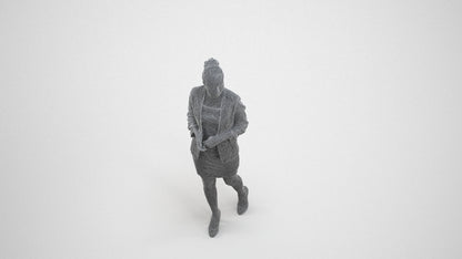 scanned 3D woman business, photogrammetry people for Enscape and V-Ray, side view render