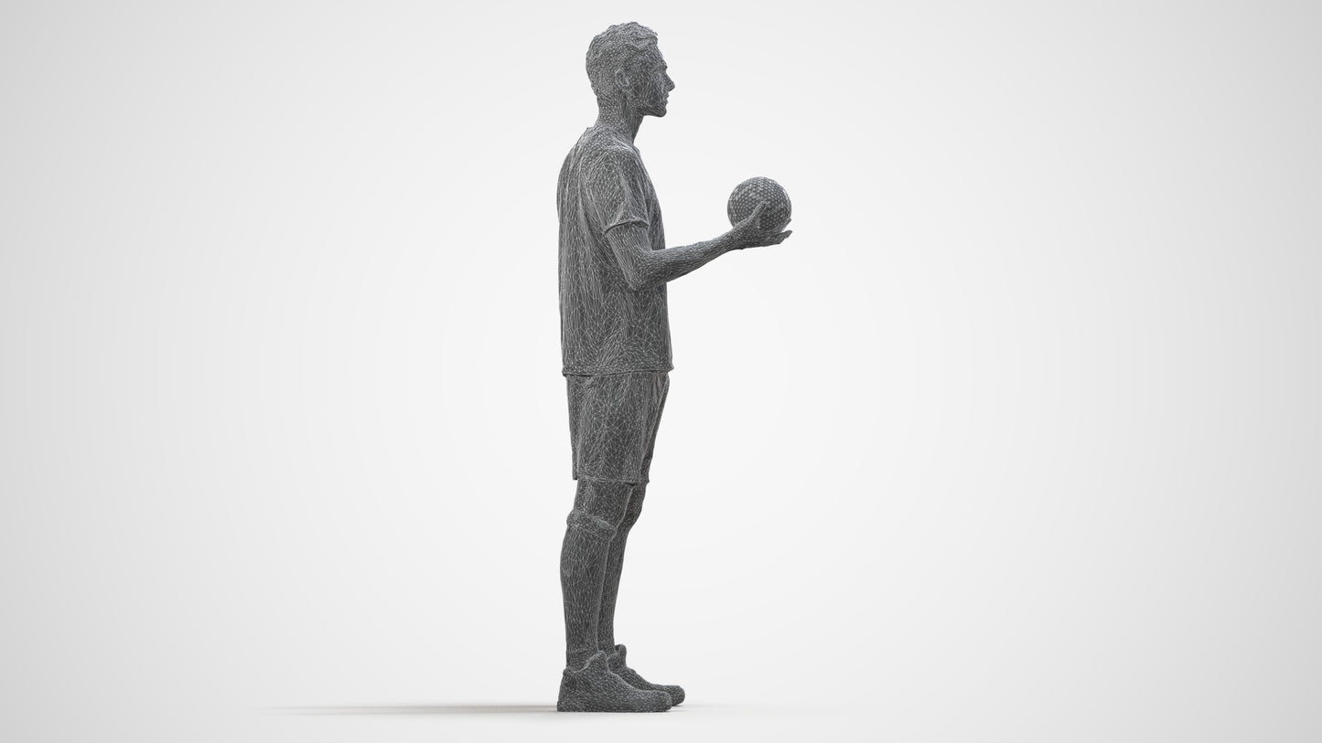 realistic 3D human man sport, archviz people FBX OBJ for Blender, wireframe side view