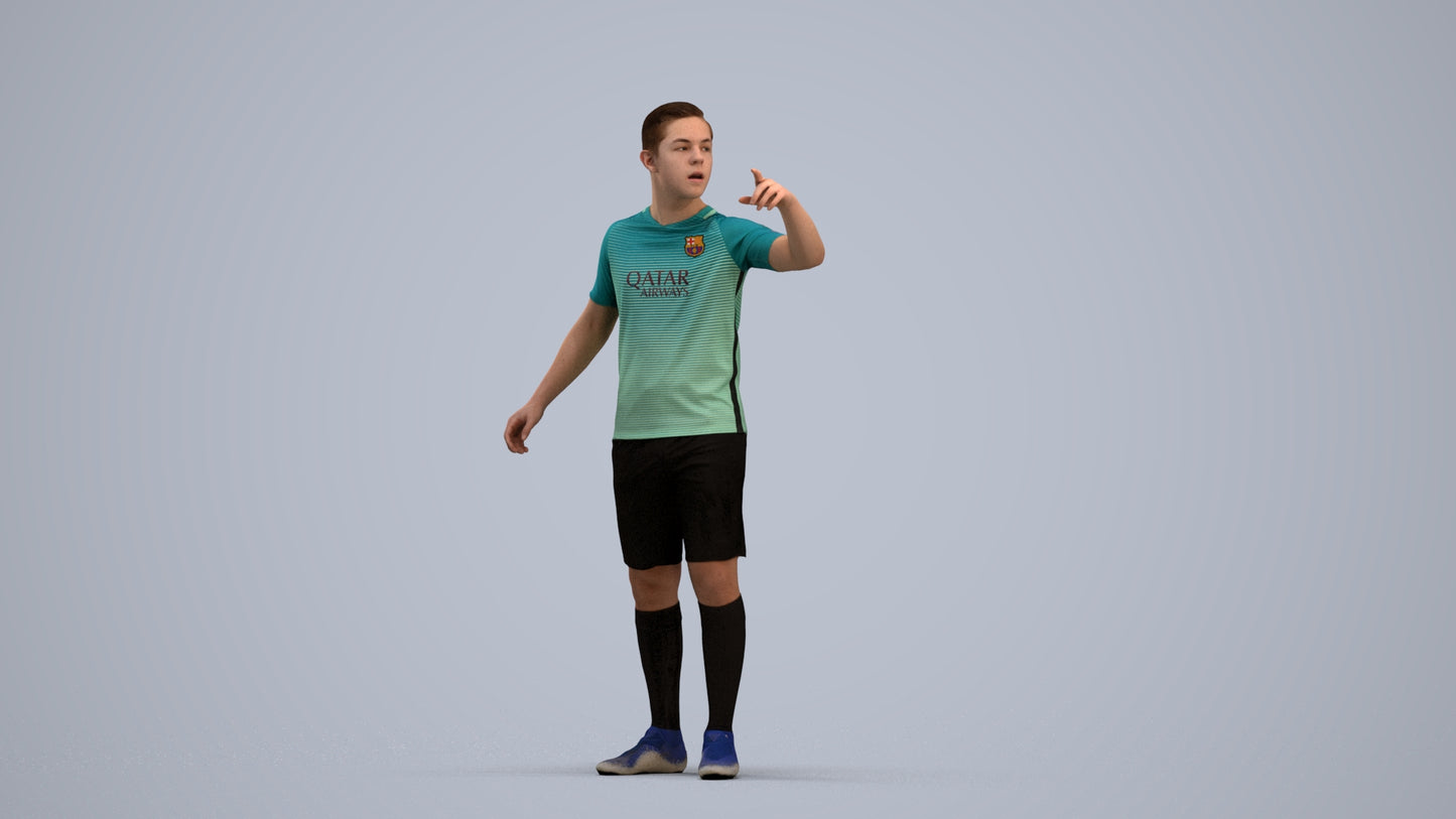 realistic 3D boy sport, scanned archviz people for Blender and 3ds Max, standing pose render