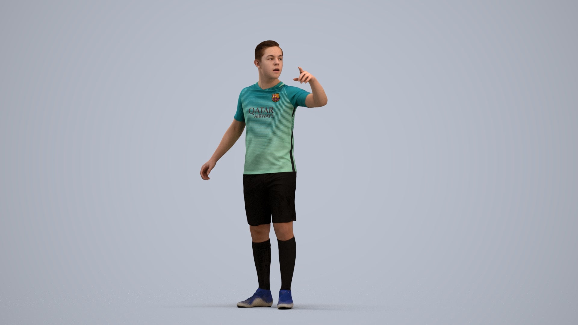 realistic 3D boy sport, scanned archviz people for Blender and 3ds Max, standing pose render