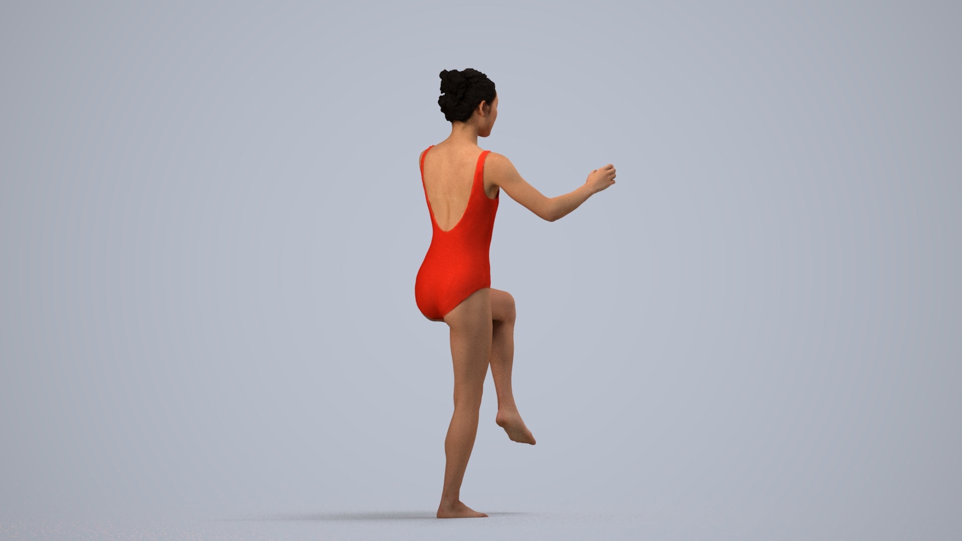 photogrammetry 3D woman pool, realistic human model archviz FBX, side view render