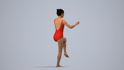 photogrammetry 3D woman pool, realistic human model archviz FBX, side view render