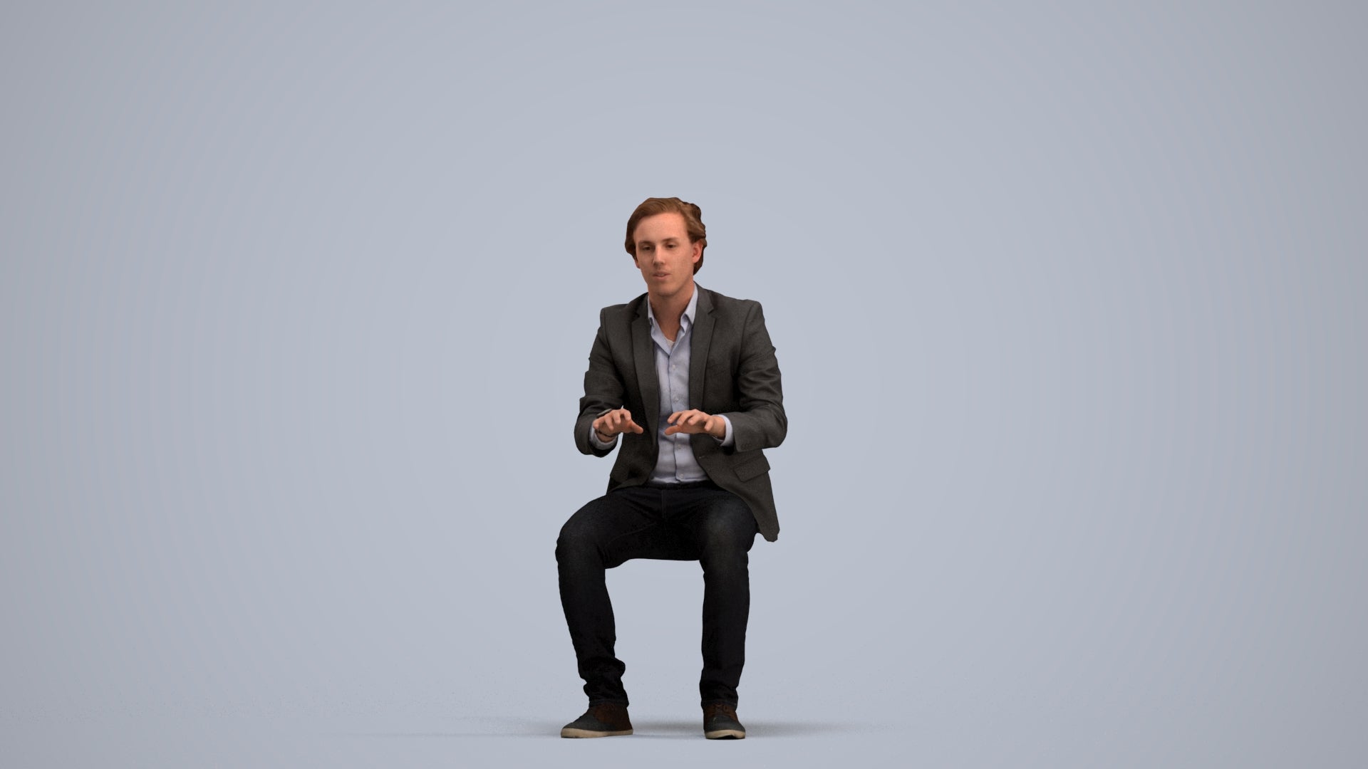 scanned 3D man business, photogrammetry people for Enscape and V-Ray, standing pose render