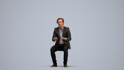 scanned 3D man business, photogrammetry people for Enscape and V-Ray, standing pose render