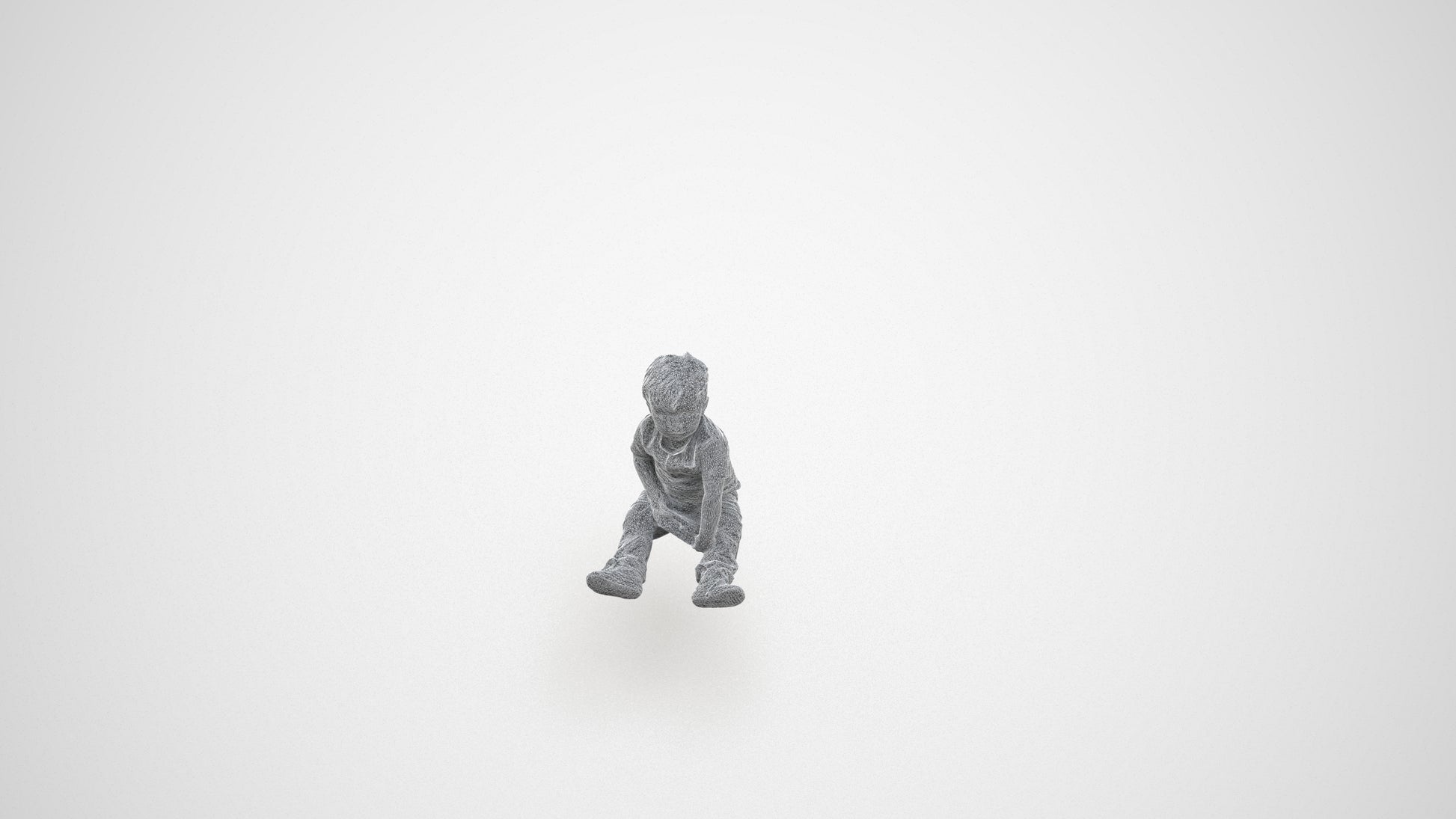 photogrammetry 3D boy casual kids, realistic human model archviz FBX, wireframe three-quarter view