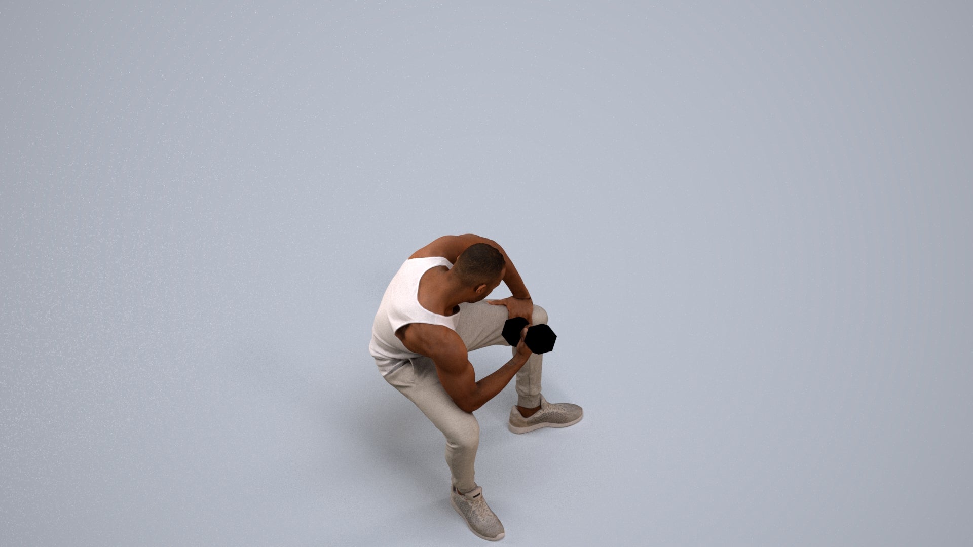 realistic 3D human man casual sport, archviz people FBX OBJ for Blender, back view render