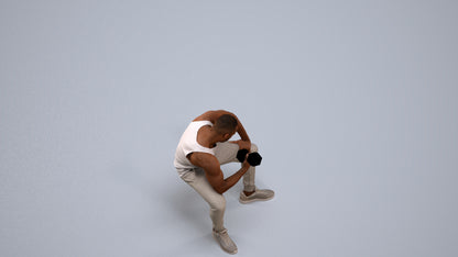 realistic 3D human man casual sport, archviz people FBX OBJ for Blender, back view render