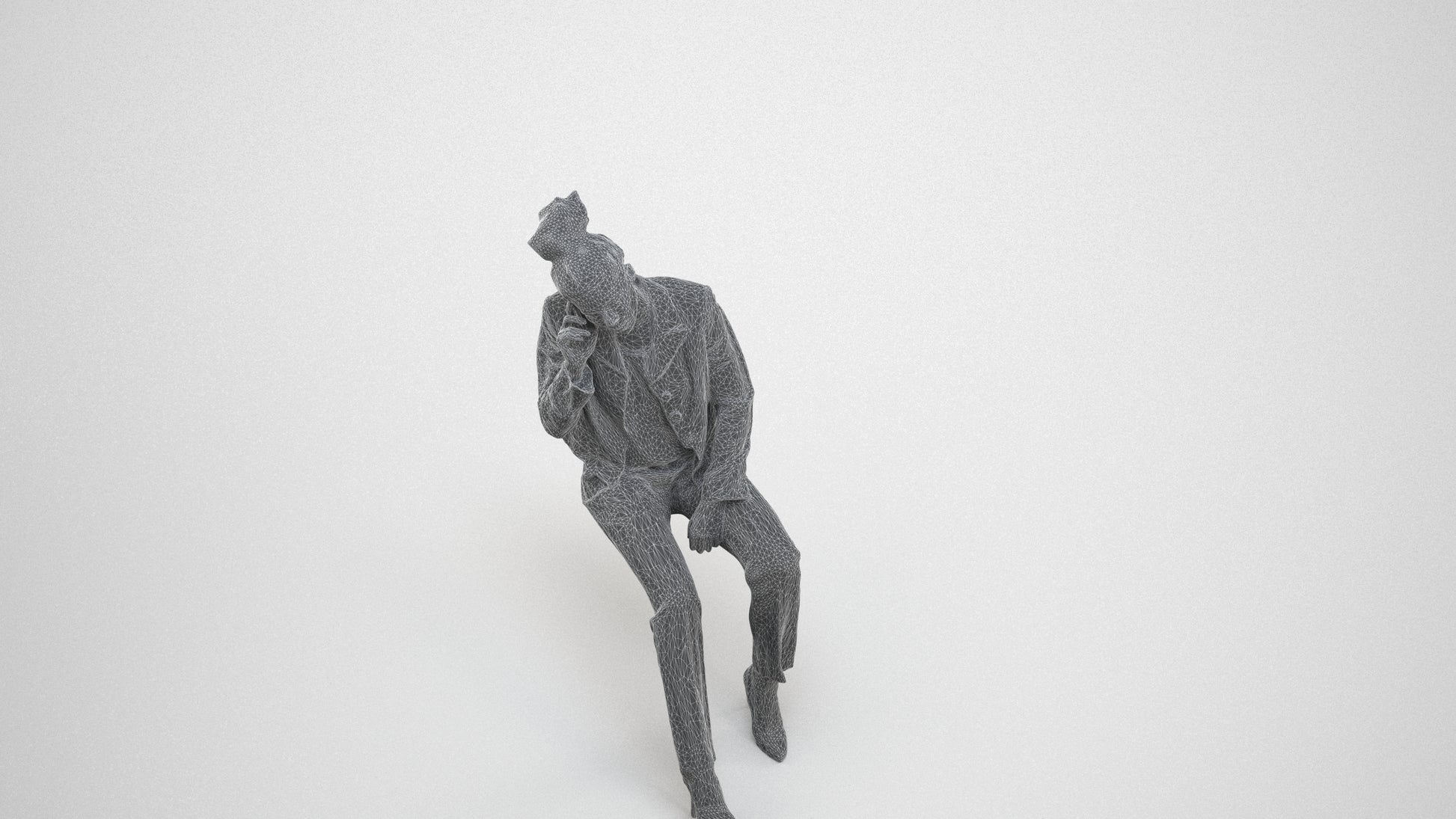 realistic 3D people woman business, render-ready for V-Ray and Corona, FBX OBJ, wireframe three-quarter view