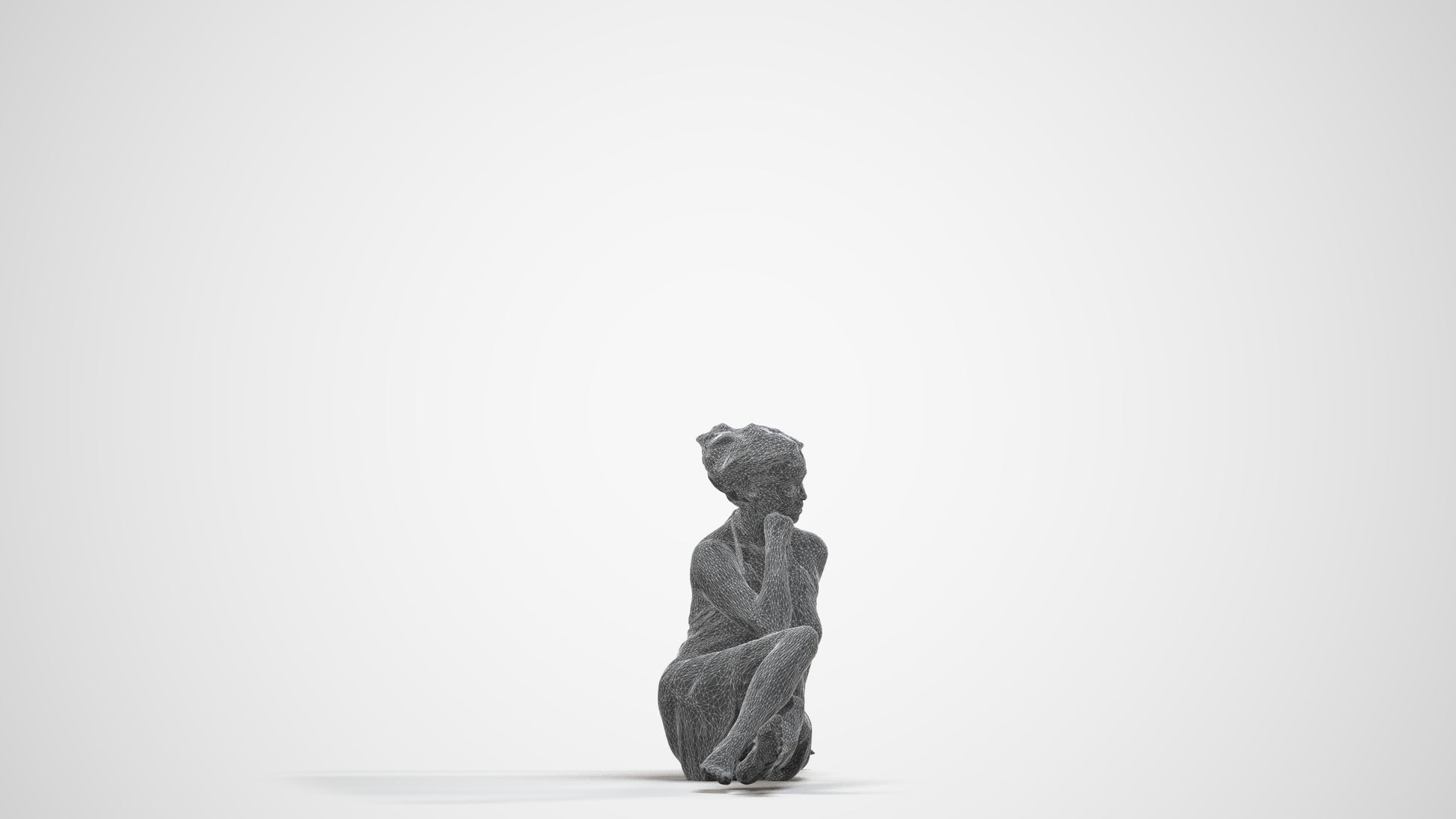 realistic 3D human woman pool, archviz people FBX OBJ for Blender, wireframe side view