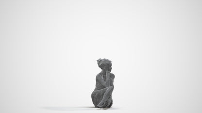 realistic 3D human woman pool, archviz people FBX OBJ for Blender, wireframe side view