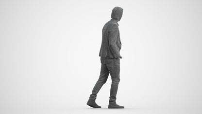 realistic 3D man business, scanned archviz people for Blender and 3ds Max, wireframe front view