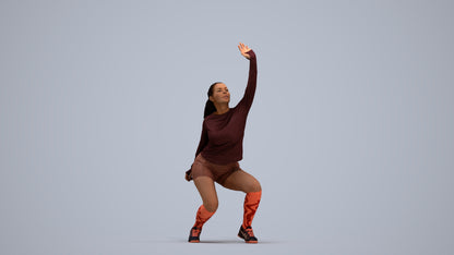 photogrammetry 3D woman sport, realistic human model archviz FBX, standing pose render