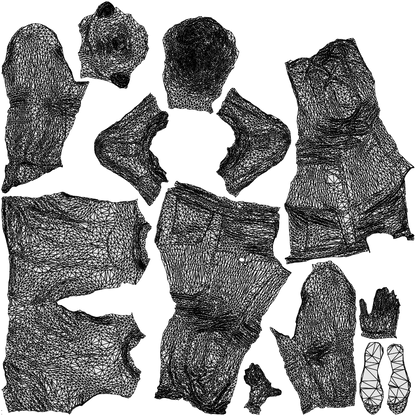 photogrammetry 3D man casual walking, realistic human model archviz FBX, wireframe top-down view